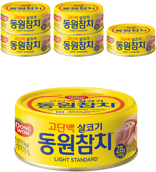 동원참치 라이트 스탠다드 참치, 150g, 6개