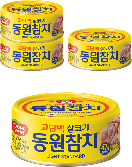 동원참치 라이트 스탠다드, 250g, 4개