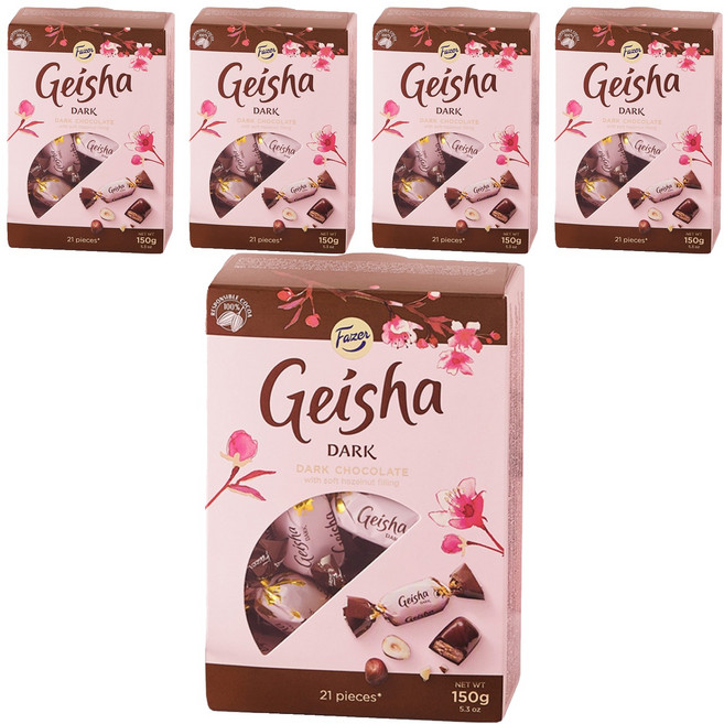GEISHA 파제르 헤이즐넛 필링 다크 초콜릿, 150g, 5개