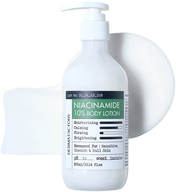 DermaFactory 菸鹼醯胺10%弱酸性身體乳液 花果香, 300ml, 1瓶