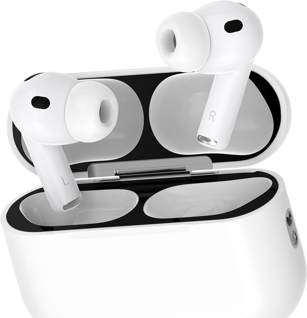 요거 메탈 에어팟 철가루 방지 스티커, 블랙, 2개, 에어팟 프로 3세대