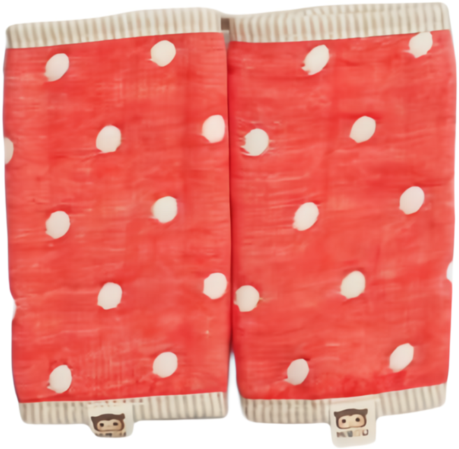 HiBOU 6重紗背帶口水巾, 0歲以上, 耀眼紅, 2條, 1組