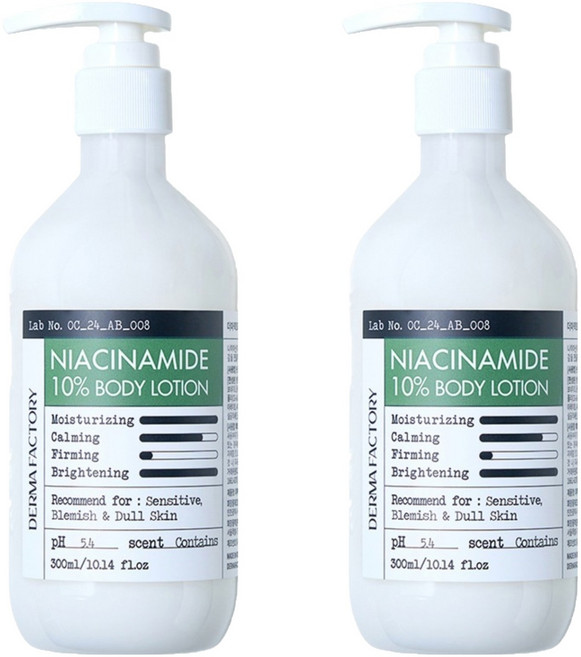 DermaFactory 菸鹼醯胺10%弱酸性身體乳液 花果香, 300ml, 2瓶
