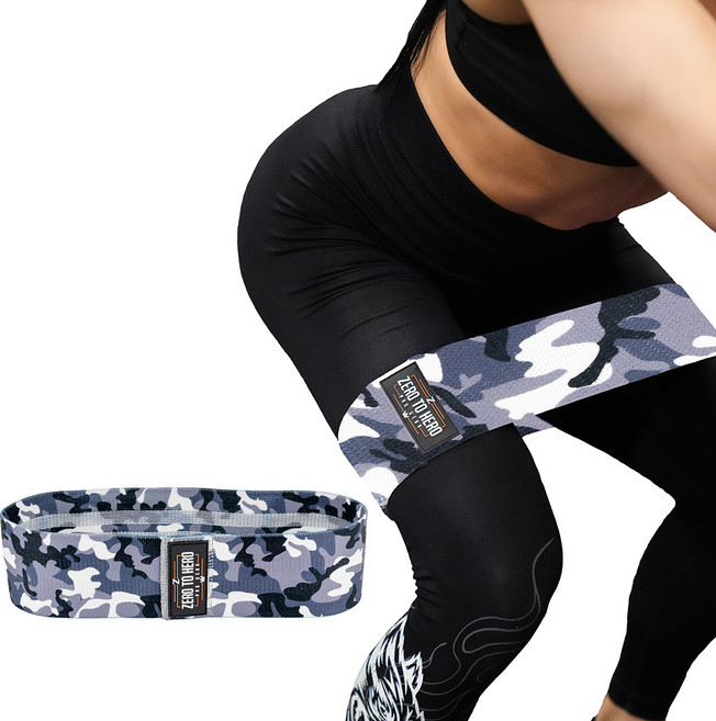 제로투히어로 힙업운동 탄성밴드, black camo, 1개
