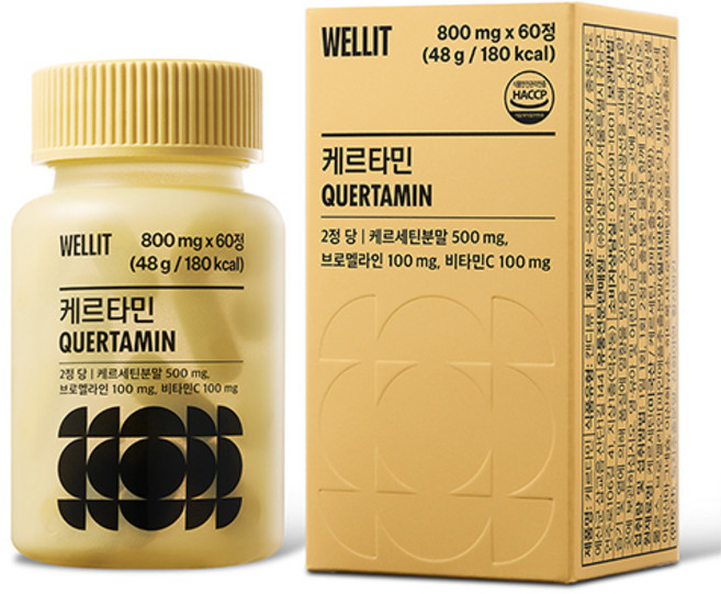 웰릿 정품 케르타민 케르세틴 브로멜라인 48g, 60정, 1개
