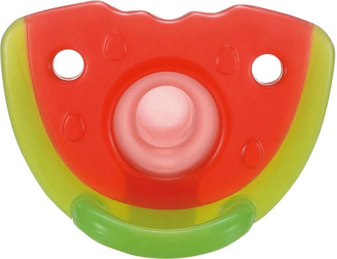 Richell 利其爾 矽膠安撫奶嘴 一體成形 附收納盒, 3個月以上, 西瓜, 1個