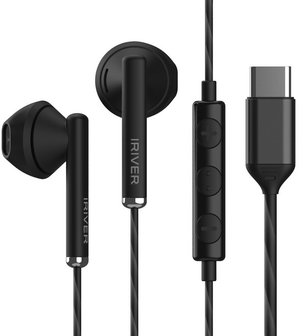 아이리버 C타입 오픈형 유선 이어폰, BVC-100C, 블랙