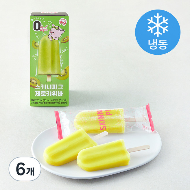 스키니피그 제로 키위바 (냉동), 6개, 3개입, 75ml