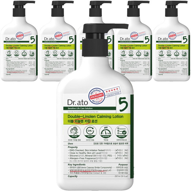 닥터아토 더블 리놀렌 카밍로션 가려운 피부용, 267ml, 6개