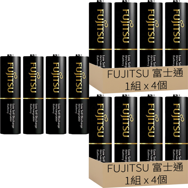 FUJITSU 富士通 充電池 HR-4UTHC, 4個, 2組