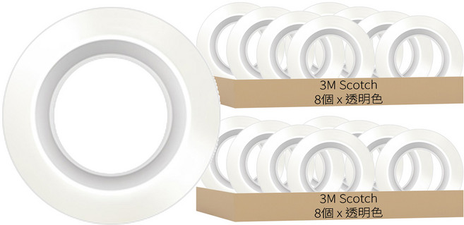 3M Scotch 強力多用途膠帶替換裝 20m x 12mm, 透明色, 16個