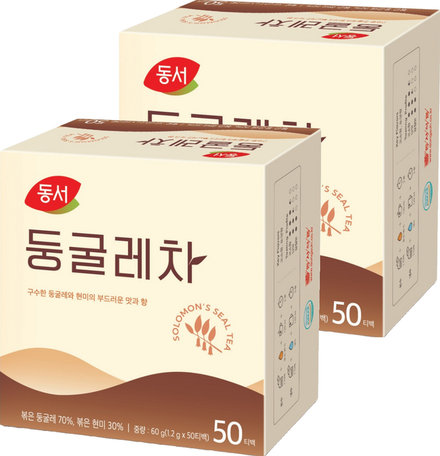 동서 둥굴레차, 1.2g, 50개입, 2개