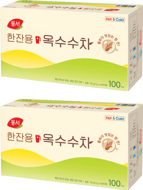 동서 한잔용 옥수수차, 1.5g, 100개입, 2개