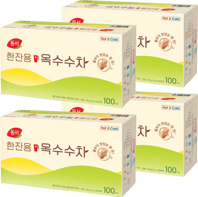 동서 한잔용 옥수수차, 1.5g, 100개입, 4개