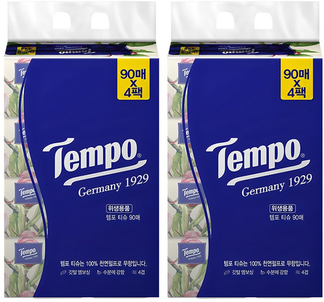 Tempo 得寶 3層衛生紙, 90張, 8個
