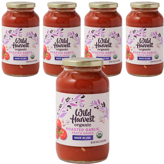 와일드하베스트 유기농 로스티드 갈릭 파스타 소스, 680g, 5개