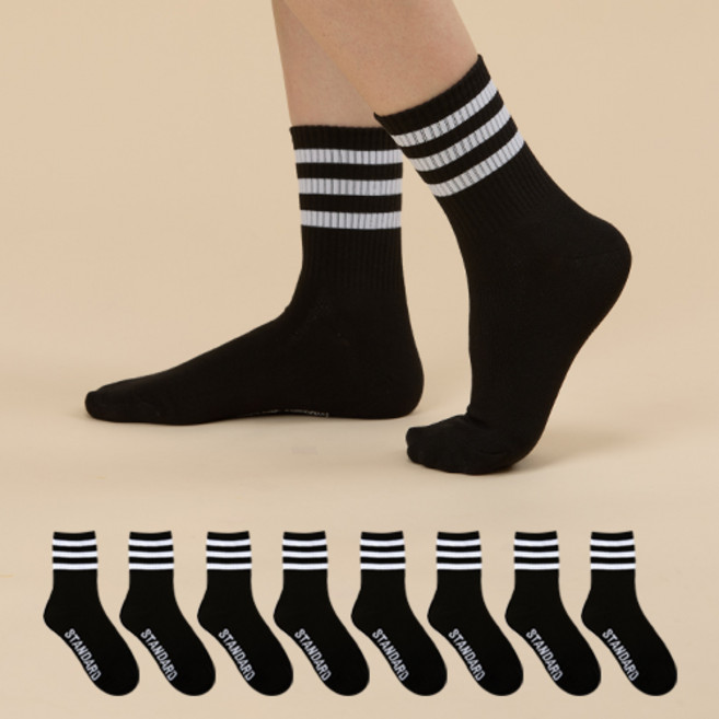 GGRN 여성용 스탠다드AA 패션 양말 8켤레 세트