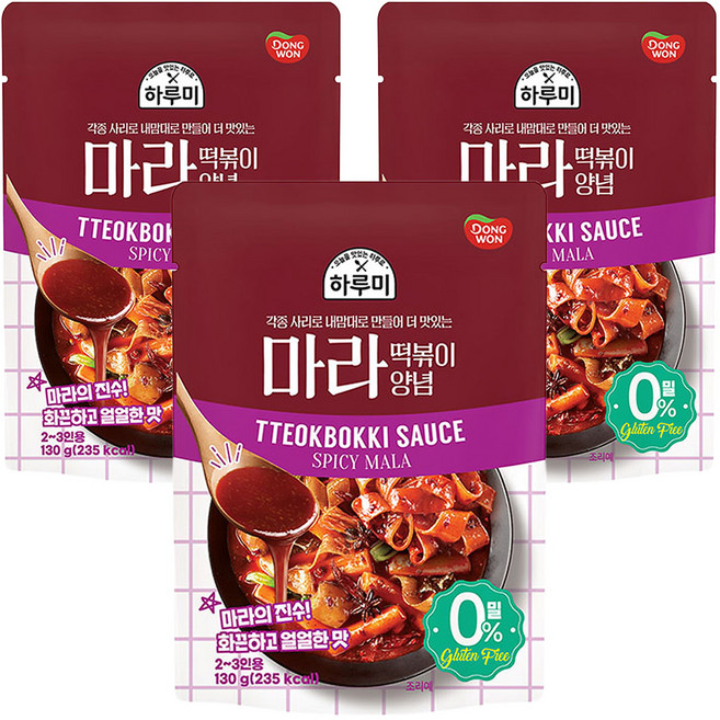 동원 하루미 마라 떡볶이 양념, 130g, 3개