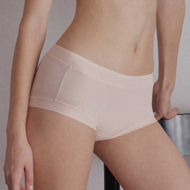 Slim9 短版無痕四角內褲, 粉米色