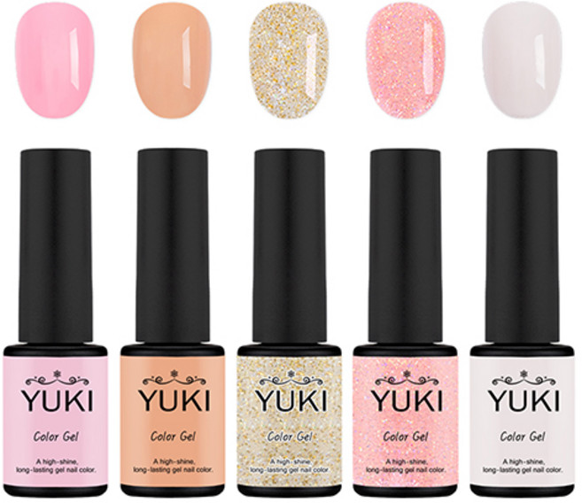 유키 벚꽃 봄컬러 컬렉션 젤네일 5종 세트, 핑크블라썸 + 핑크팝 + 메이플쥬얼 + 러브어페어 + 클린핑크, 1개