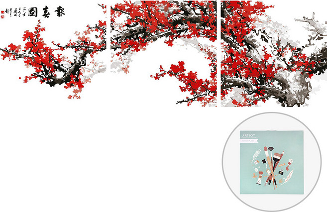 아트조이 DIY 명화 그리기 3단세트 50x50cm, 꽃피는 나무, 1개