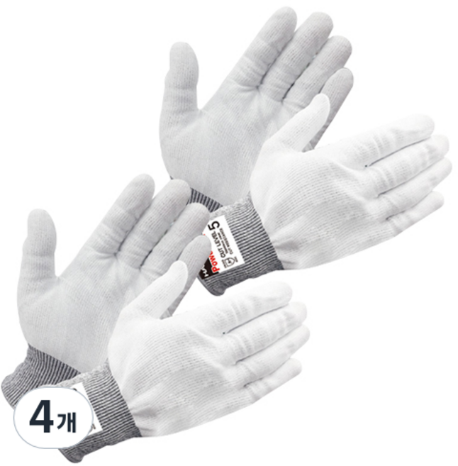 코레카 핸드맥스 파워컷5 장갑 흰색, 4개