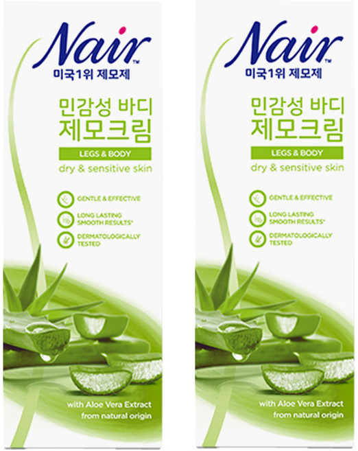 네어 민감성 제모크림 팔/다리용, 200ml, 2개