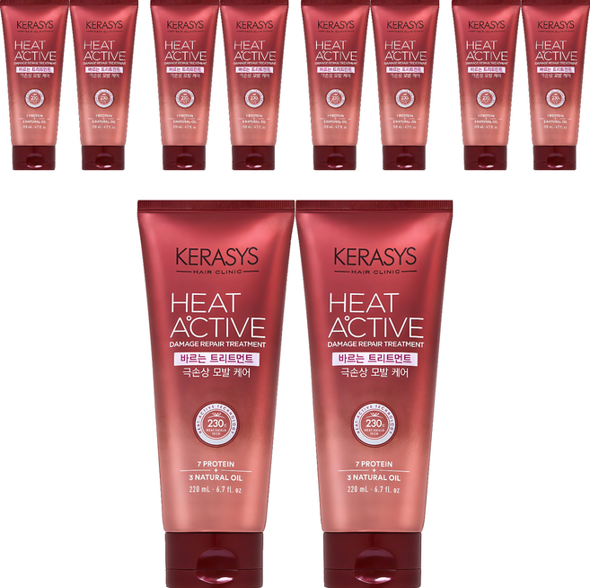 케라시스 히트 액티브 극손상 헤어 바르는 트리트먼트, 220ml, 10개