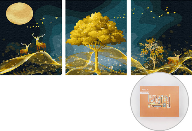 아트조이 DIY 명화 그리기 3단세트 40 x 50 cm, 운수대통 황금동산, 1개