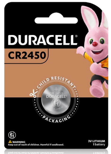 듀라셀 리튬 코인건전지 CR2450, 1개입, 1개