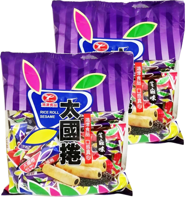 鴻津 太國捲 芝麻味, 350g, 2袋