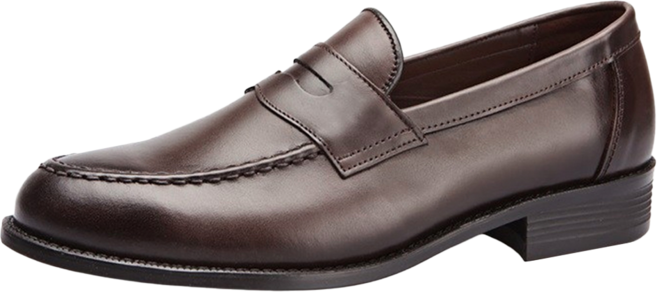 VONIN COLLECTION 天然牛皮縫線U頭樂福鞋 IN9005DBR