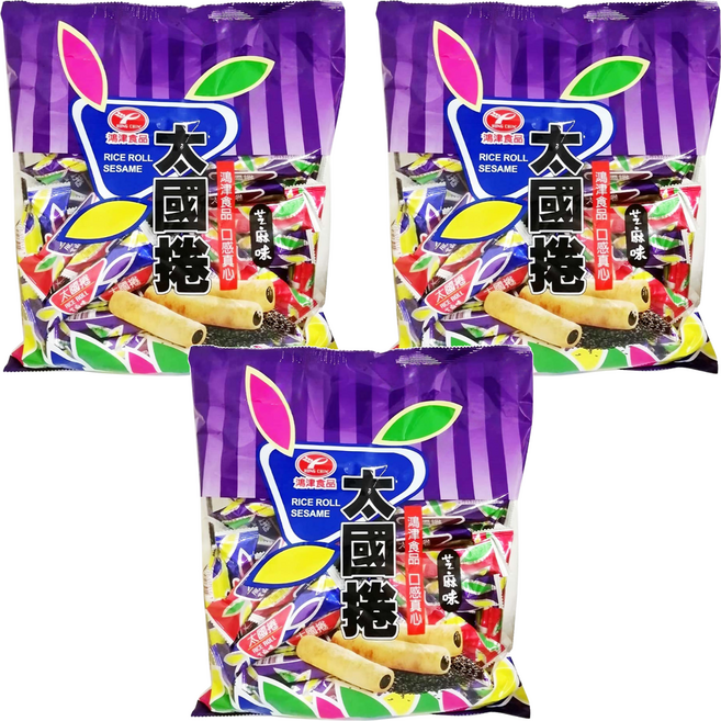 鴻津 太國捲 芝麻味, 350g, 3袋