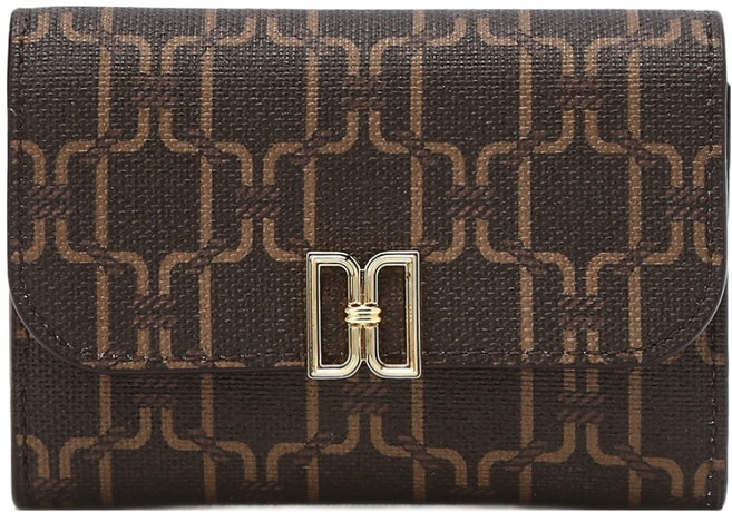 닥스 여성용 SAINT BARNET DD 로고패턴 가죽 반지갑 DCWA6E718W2