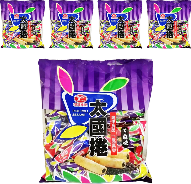 鴻津 太國捲 芝麻味, 350g, 5袋