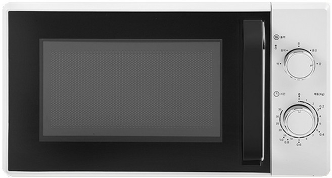 홈플래닛 전자레인지 다이얼식 20L, M20KE/화이트(블랙 핸들)