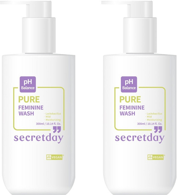 시크릿데이 퓨어 유산균 락토케어 약산성 페미닌워시, 300ml, 2개