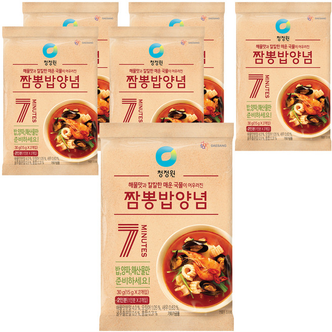 청정원 짬뽕밥양념, 30g, 6개
