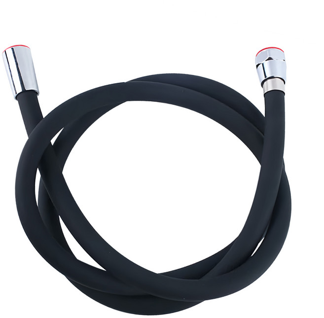 加厚防爆矽膠蓮蓬頭軟管 四分通用, 1.5m, 黑色