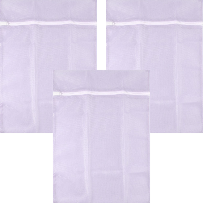 AXIS 艾克思 方形細密網洗衣袋 衣物收納袋 約40x50公分, 紫色, 3個