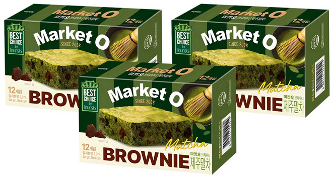 마켓오 브라우니 제주말차, 240g, 3개