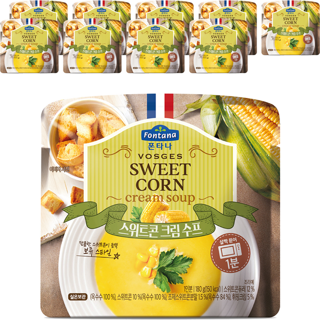 폰타나 스위트콘 크림 전자레인지용 수프, 180g, 10개