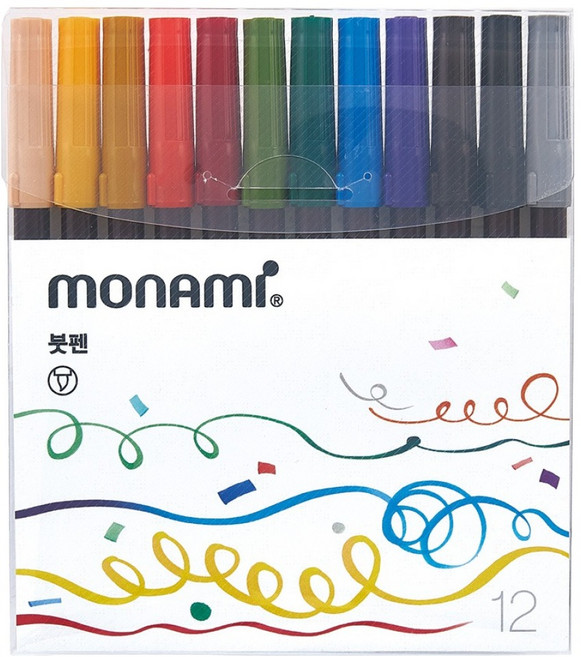 monAmi 12色軟毛筆, 混合顏色, 1組