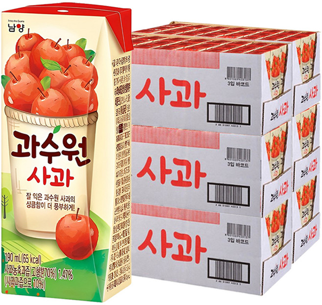 남양과수원 사과주스, 190ml, 144개