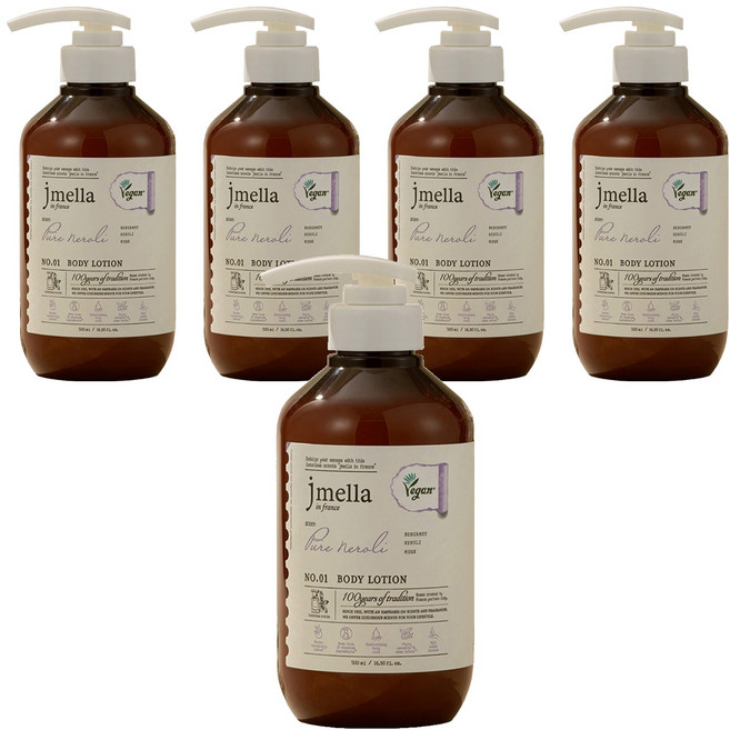 제이멜라 인 프랑스 퓨어 네롤리 비건 바디 로션 오렌지 네롤리향, 5개, 500ml