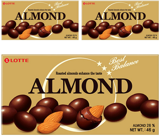 LOTTE 樂天 杏仁可可球, 46g, 3盒