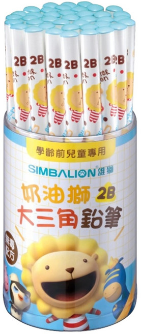 SIMBALION 雄獅 奶油獅 學齡兒童專用鉛筆 2B 13.4g 36支, 1組