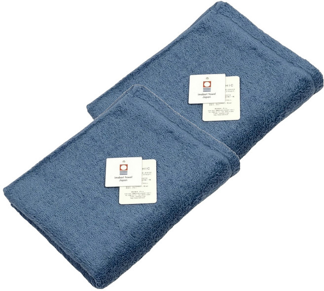 imabari towel 今治毛巾 ORIM QULACHIC 棉紗 85 x 32cm, 湖水藍, 2條