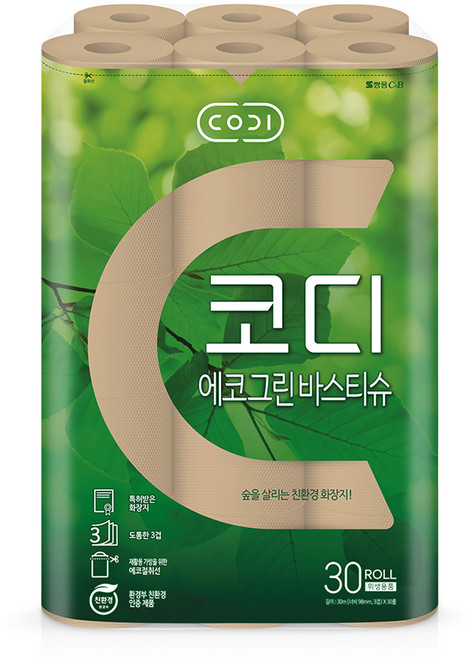 코디 3겹 에코그린 바스 롤 티슈