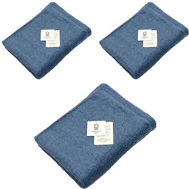 imabari towel 今治毛巾 ORIM QULACHIC 棉紗 85 x 32cm, 湖水藍, 3條